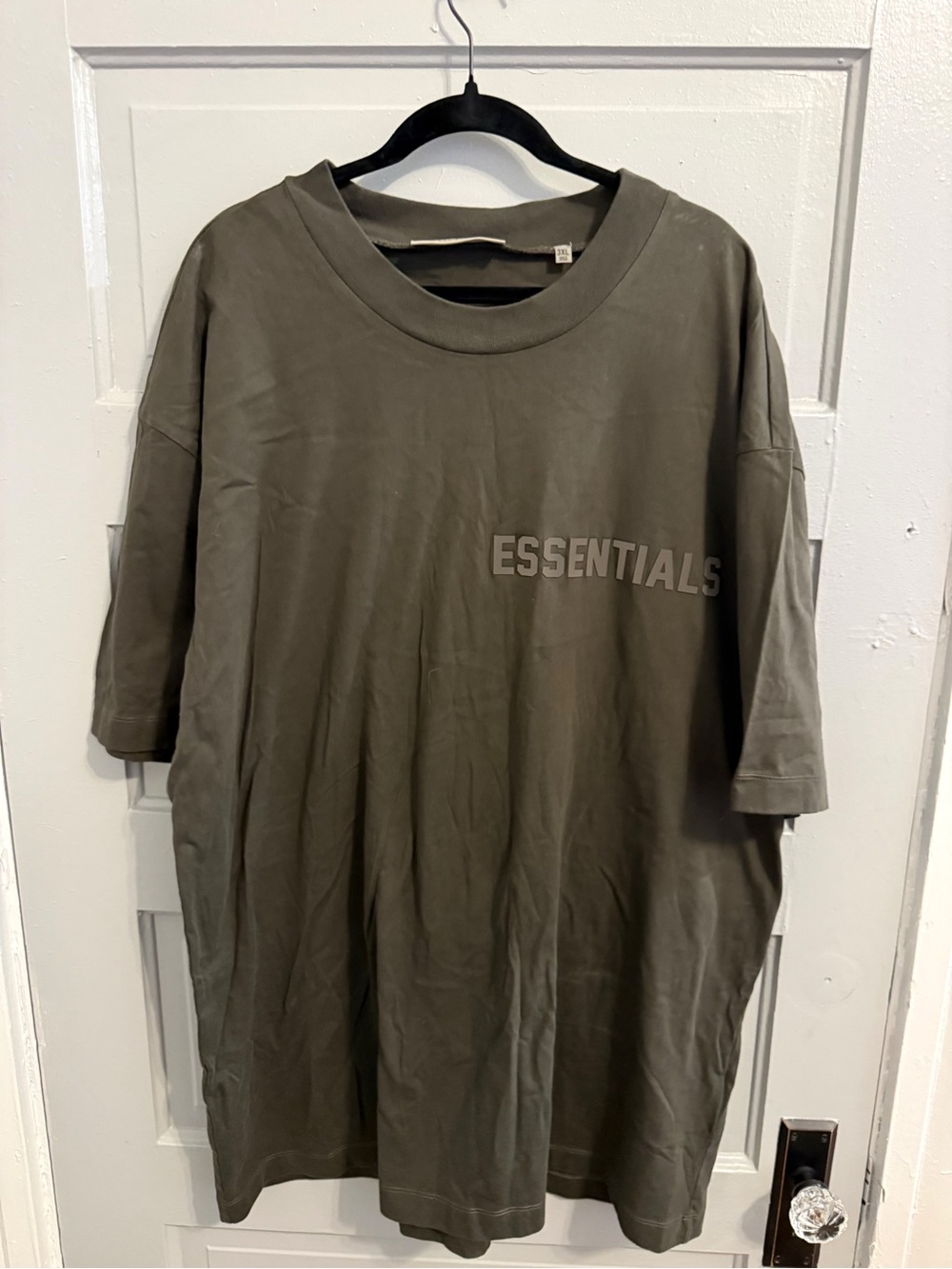 Essentials Fear of God Men's Olive/Gray Green Logo T-Shirt